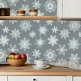 thumbnail image 5 of Peel and Stick Wallpaper Contact Paper repeating snowflakes gray Self Adhesive and Removable 24in x 118in, 5 of 8