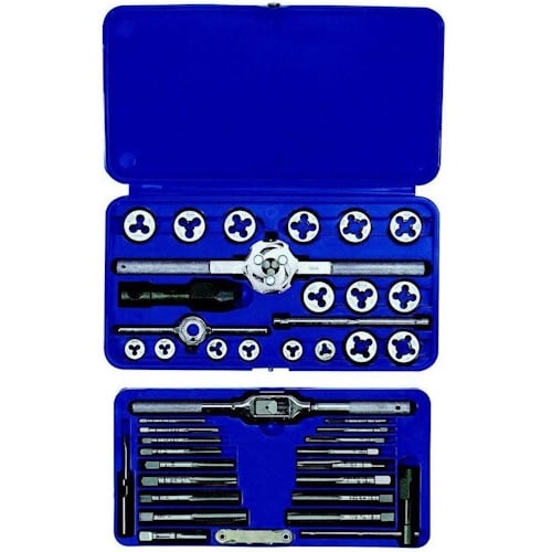 Hanson 24606 Fractional Tap & Die Set, 41-Pieces, Hex SAE Machine Screw