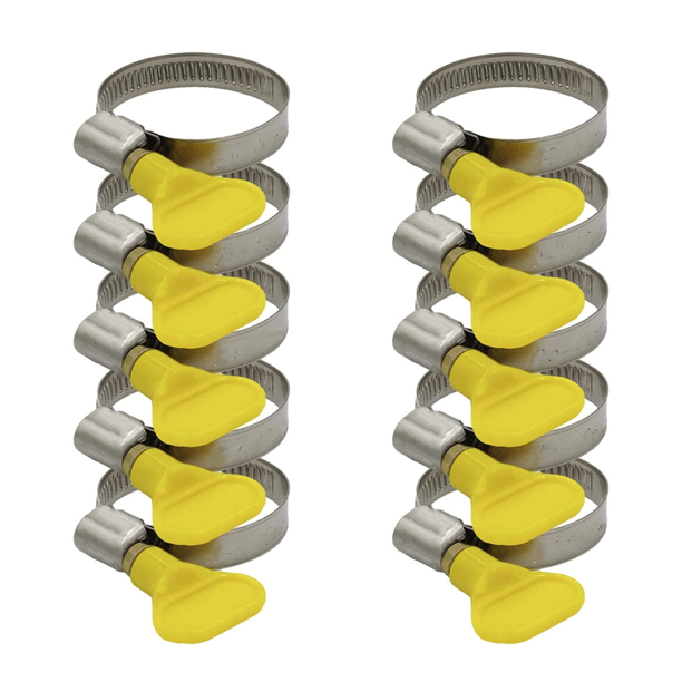 Paquete de 100 abrazaderas de manguera de acero inoxidable de grado industrial - 25-38 mm - para manguera de piscina, filtro de arena, estanque y manguera de jardín (tuerca de mariposa de 25-38 mm) ShuxiuWang 8390613642035