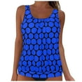 thumbnail image 3 of TOWED22 Womens Blouson Tankini Top No Bottom Loose Fit Swim Top Modest Tank Top（Blue,L）, 3 of 7