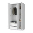 thumbnail image 4 of Newboti Furniture Augusta 3-Door Wardrobe with Hanging Rod White 21593, 4 of 7