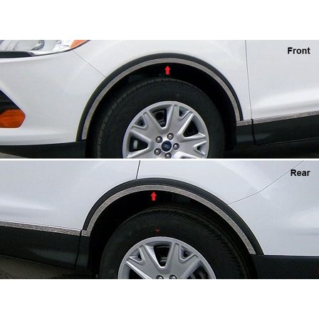 Stainless Steel Wheel Well Trim 4Pc Fits 2013-2019 Ford Escape WQ53360 QAA