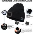 thumbnail image 3 of Bluetooth Beanie with The Light, Unique Tech Gifts for Men Husband Him Teen, Wireless Headphones for Fishing Jogging Working, Christmas Stocking Grey, 3 of 7