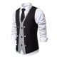 thumbnail image 2 of Camisa de Botón para Hombre, Cuello Retro Sólido Turndown Tanque sin Mangas con Bolsillos, Blusa de Moda Casual, 2 of 9