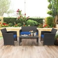 thumbnail image 2 of Costway 8PCS Patio Rattan Furniture Set Cushioned Chair Sofa Coffee Table Navy, 2 of 10
