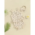 thumbnail image 2 of Bagilaanoe 3pcs Newborn Baby Girl Shorts Set Floral Sleeveless Tank Tops + Shorts + Headband 6M 12M 18M 24M Infant Casual Summer Clothes, 2 of 8