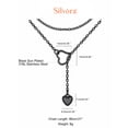 thumbnail image 6 of Silvora Black Long Necklaces for Women Trendy Drop Heart Pendant Lariat Y-Necklaces Adjustable Long Chain Elegant Jewelry Gifts for Daughter Mom Birthday Mother's Day, 6 of 6