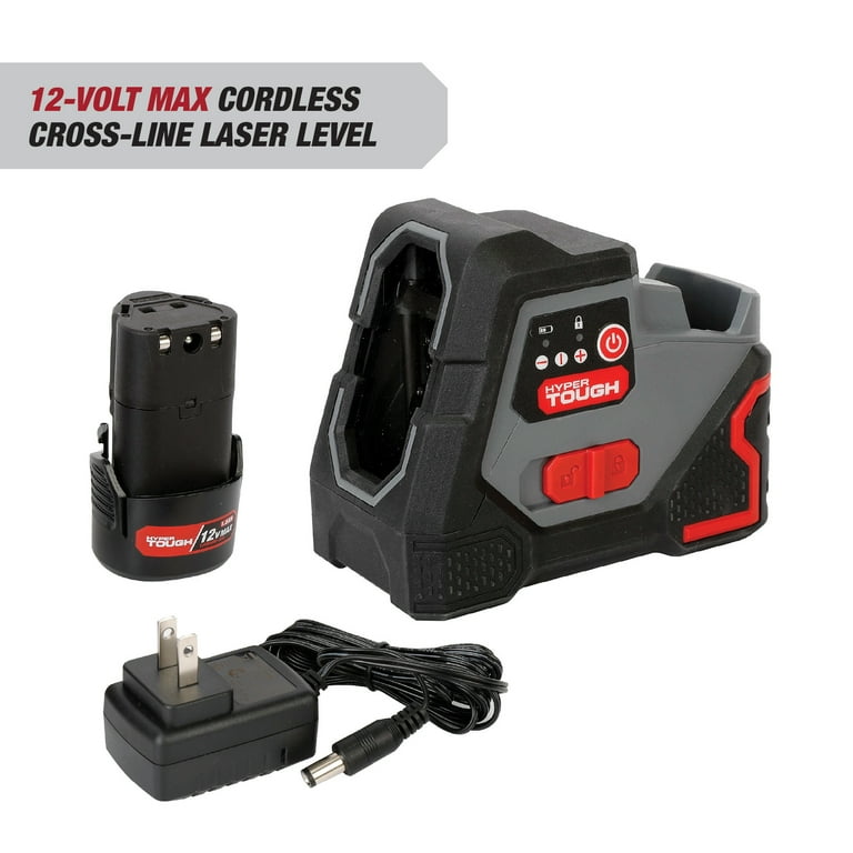 Free Shipping! Hyper Tough Laser Level, 12V Cross-Line Self