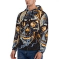 thumbnail image 3 of Pofeuu Fiery Skull Trio Print Mens Casual Hooded Collar Drawstring Hoodies Pullover Sweatshirts Casual Long Sleeve Shirts-XX-Large, 3 of 7