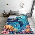 thumbnail image 5 of Sikiie Colorful Underwater Plant Turtle Ultra-Soft Micro flannel Blanket Luxury All Seasons Warm Blanket for Bedding Sofa and Travel (4 sizes)-80"x60", 5 of 7