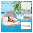 thumbnail image 4 of Pool Float with Canopy, Inflatable Floating Island 2 Person with UPF50+ Detachable Sunshade, 2 Cup Holders, Max Load 440 Lbs, 71" x 71" Heavy Duty Pool Lounger Floats Adult for Lake, Beach, 4 of 9