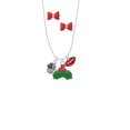 thumbnail image 2 of Delight Jewelry Silvertone Large Bullets Spacer Spinner Christmas Kiss Charm Necklace and Stud Earrings, 2 of 4