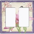 thumbnail image 6 of Metal Light Switch Plate Cover Antique Floral Hummingbird Home Sketch Purple FLW101, 6 of 13