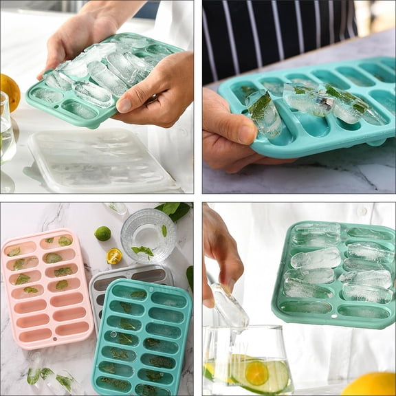 NUOLUX Ice Trays For Freezer Ice Cube Tray With Lid For Professional Bakers 1 Set
