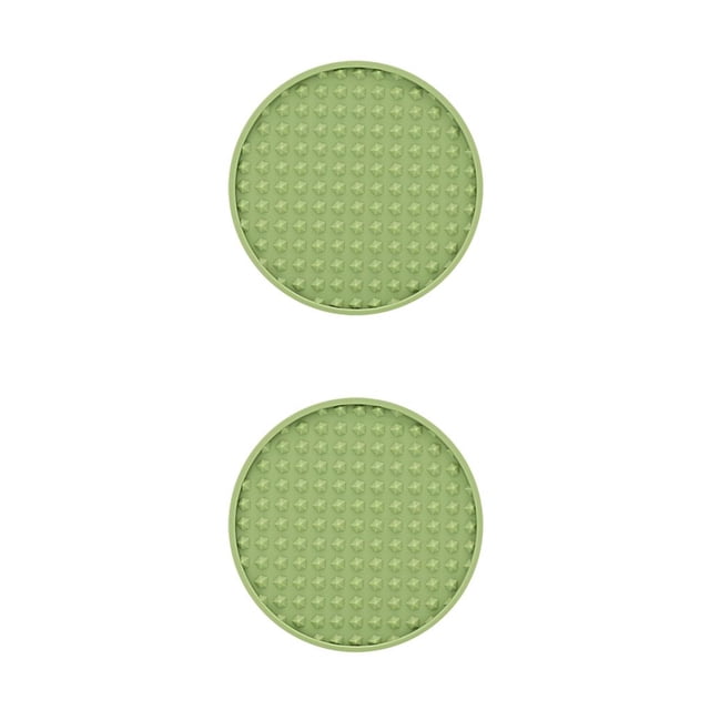 Wosthever Paquete de 4 posavasos de vidrio resistente al calor, alfombrillas para tazas de cocina, manteles individuales decorativos lavables, Verde 2Conjunto