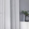 thumbnail image 3 of Sheer Curtains, Room Decorative Vertical Stripe Voile Grommet Sheer Curtain Panels Yarn Dyed Faux Linen Textured Semi Sheer Window Drapes for Bedroom, 55"W x 95"L, 2 Panels,Grey, 3 of 5