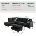 thumbnail image 3 of AYCP Furniture Sectional Sofa, Dark Gray Linen, 3 of 5