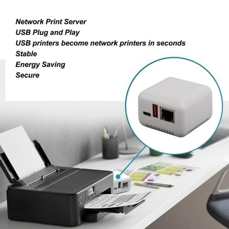 High,Speed USB Print Server, Networked Printing For Multiple Users, Image  Text Support, 5V