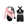 thumbnail image 2 of iiniim Girls 3 Piece Gymnastics Outfit Dance Bodysuit Dancewear Tank Ballet Unitards Pink 12, 2 of 6