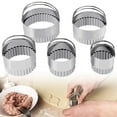 thumbnail image 2 of Biscuit Cutter Set (5 Pieces/Set), Stainless Steel Round Biscuit Cutters with Handle, Wave Cookies Cutter with Fluted Edge, Professional Baking Dough Tools, Silver, 2 of 9