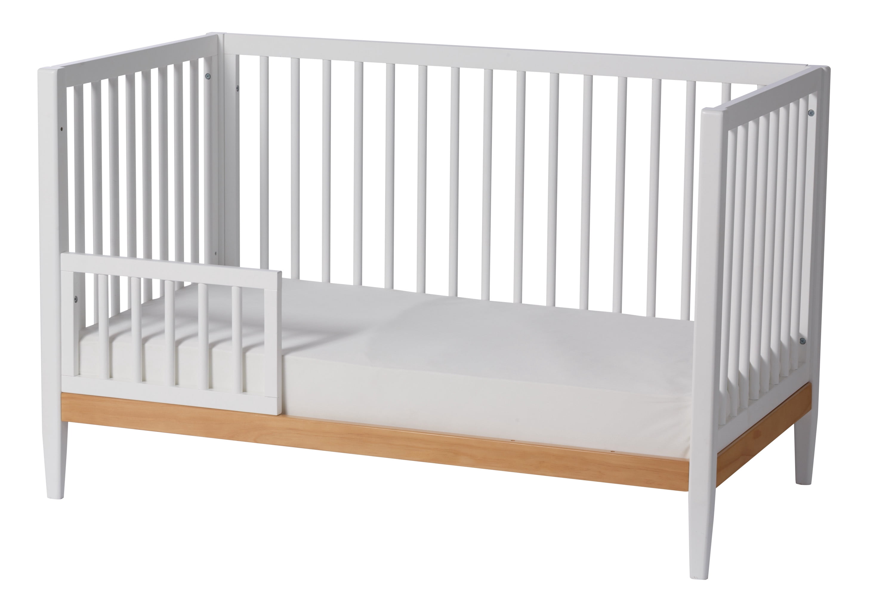 Little Seeds Clover 4-in-1 Convertible Baby Crib, True White/Natural