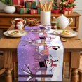thumbnail image 5 of Table Runner Dresser Scarves 60 Inch Long,Winter Cartoon Snowman Linen Dining Table Runners, 5 of 9