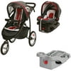 Graco Fast Action Fold Jogger Click Connect Travel System, Chili Red with Bonus Base