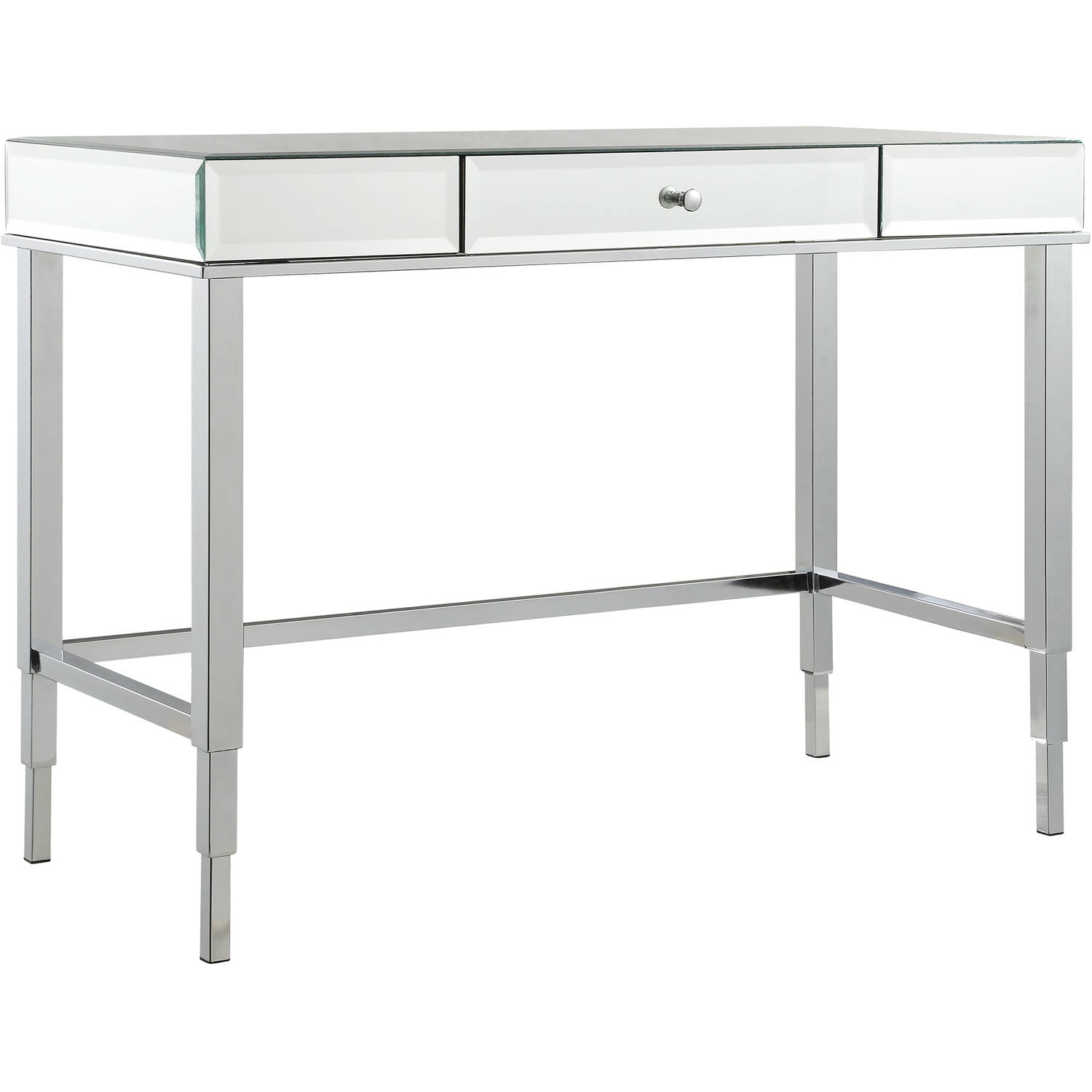 Chelsea Lane Mirror Desk With Drawer Chrome