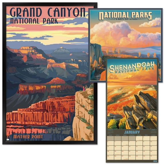 Lantern Press National Parks Framed Poster and 2026 Calendar