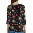 thumbnail image 5 of ASDFVBKG Patriotic Shirts for Women 3/4 Sleeve Independence Day Tops Fashion Casual Henley Neck T Shirts Summer American Flag Tunics Tops Loose Fit Fourth Of July Outfits XL, 5 of 5