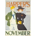 thumbnail image 2 of Edward Penfield 18x24 Gold Ornate Framed and Double Matted Museum Art Print Titled - Harper's November (1894), 2 of 4