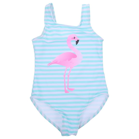 COSMOBETTY Girls One Piece Bathing Suit Sky-Blue Polyster For Kids Beachwear Bathing Suit 1Pack