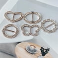 thumbnail image 6 of 5PCS Silk Scarf Ring Clip T-shirt Tie Clips for Women Fashion Metal Rhinestone Heart Flower Butterfly Circle Clip Shawl Scarves Clasp Dress Accessories Jewelry Buckle Clothing Ring Wrap Holder, 6 of 14