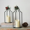 thumbnail image 2 of Set of 2 Decorative Black Metal Candle Lanterns with LED Flameless Candles for Indoor Outdoor Use, Modern Minimalist Hanging Lanterns for Home, Patio, Garden, Wedding, and Table Centerpiece Decor, 2 of 5