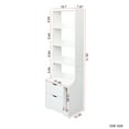 thumbnail image 6 of Nightstand, with Integrated Bookshelf and 2 Storage Drawers, Vertical Space-Saving Design for Bedroom and Study, 18.7x13.39x58.11 Inch White, 6 of 11