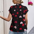 thumbnail image 4 of Shorts pour Femmes, Blouses pour Femmes, Mode Décontractée Confortable Imprimé Col en V Manches Courtes Blouse Top, 4 of 6