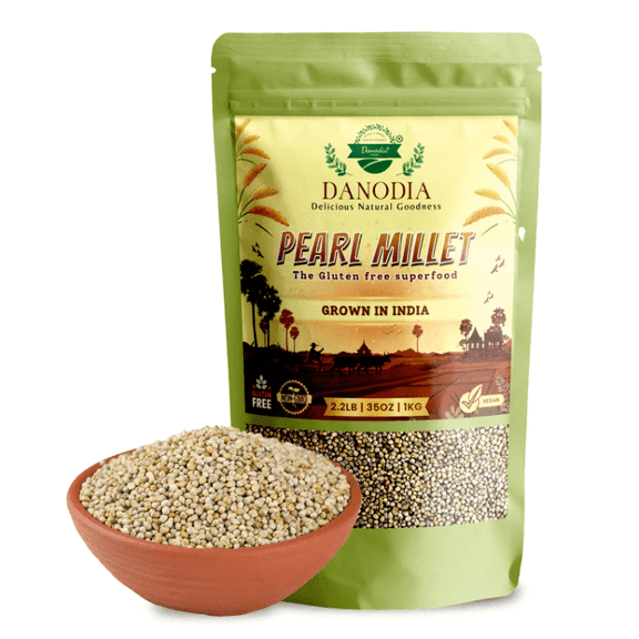 Danodia Foods Organic Pearl Millet (Bajra) Whole Grain 2lbs/950g, Gluten Free Superfood