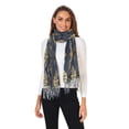 thumbnail image 2 of FORMRS Womens Scarf Winter Soft Long Big Warm Shawls Wrap Tassel Scarves, Gold Art Pattern, 2 of 9