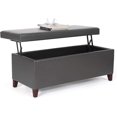 thumbnail image 4 of Homebeez Lift Top Storage Ottoman Bench, 42 inch Light Gray Rectangular Ottoman, Faux Leather Upholstered Storage Bench for Living Room, Bedroom, 4 of 14