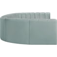 thumbnail image 6 of Meridian Furniture Arc Mint Green Vegan Leather Modular Sectional, 6 of 12