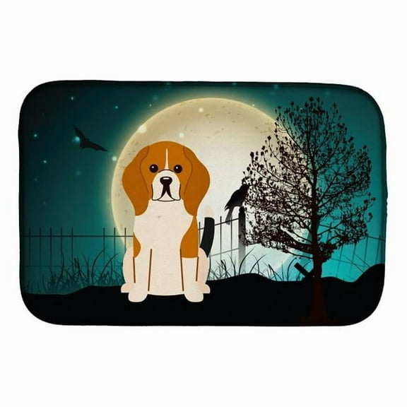 Halloween Scary Beagle Tricolor Dish Drying Mat