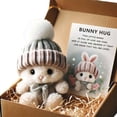 thumbnail image 3 of Decoration Knitted Hat Bunny Soft Huggable Rabbit With Hat Heartwarming For Easter Birthdays Or Just Because, 3 of 4