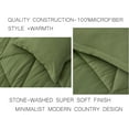 thumbnail image 4 of Chezmoi Collection Rory Olive Green Comforter Set King Size 3-Piece Fluffy Soft Lightweight Bedding Triangle Quilted Stone-Washed Microfiber Comforter Set for All Season, 4 of 9