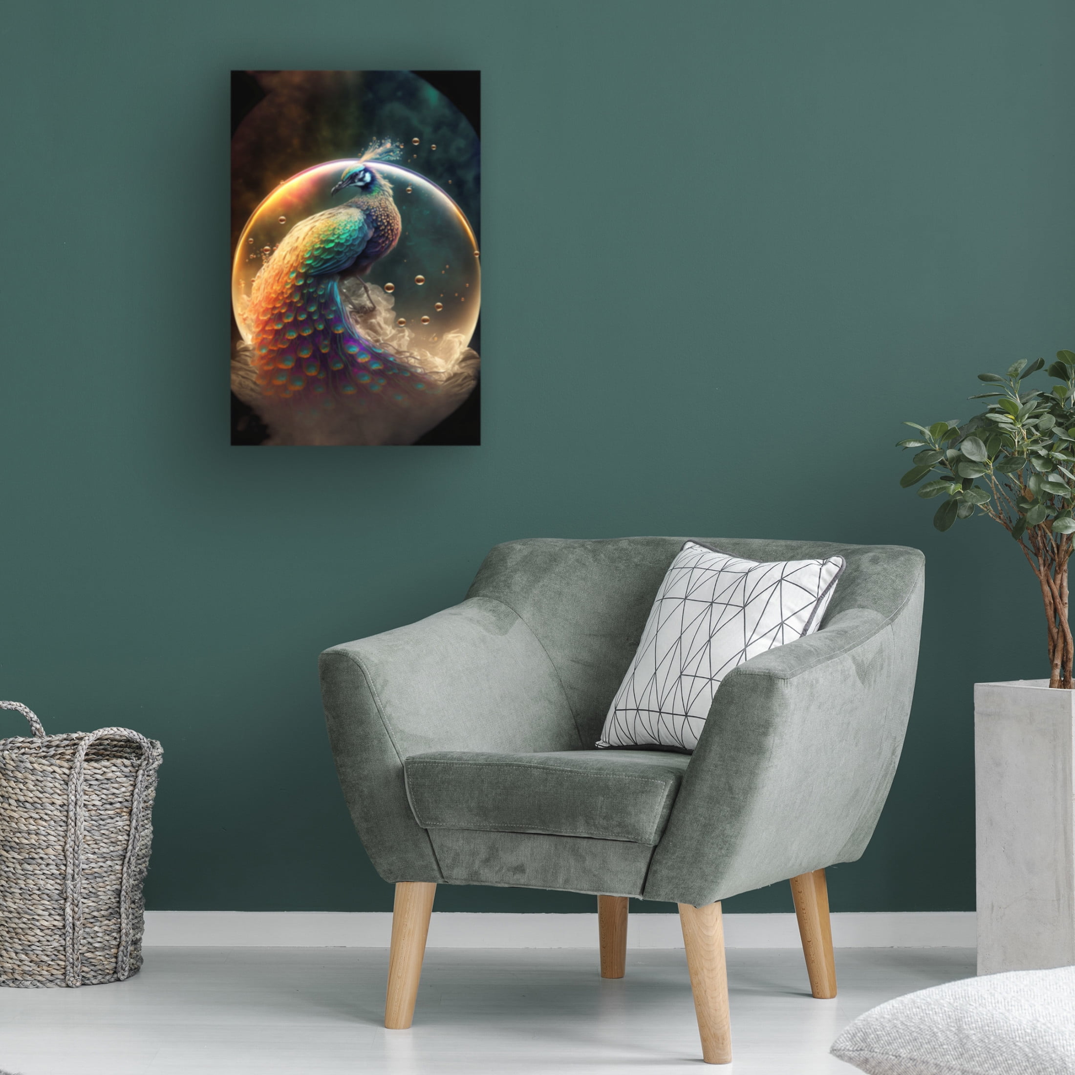 Canvas Wall Art - Ray Heere 'Proud Peacocks 21' Wall Art for Living Room, Bedroom, or Office Décor by Trademark Fine Art - 16 x 24 Inches