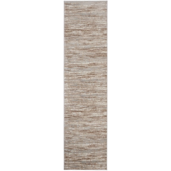 Nourison Elation Modern Indoor Rug Ivory Grey 2'2" x 12'