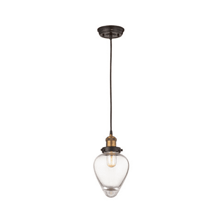 

Pendants 1 Light With Oil Rubbed Bronze Antique Brass Finish Heavy Clear Glass Medium Base 7 inches 60 Watts - World of Lamp