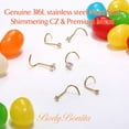 thumbnail image 5 of 6pcs Nose Studs - 316L Surgical Steel Corkscrew Nose Rings 18G/20G/22G Nose Piercing Stud 1.5 mm 2 mm 3 mm CZ Screw Nose Rings Studs Nostril Piercing Jewelry for Women Men, 5 of 7