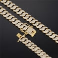thumbnail image 5 of Male 10MM Cuban Chain Necklace for Men Women Iced Out Zircon Hip Hop Jewelry 20inch, 5 of 5