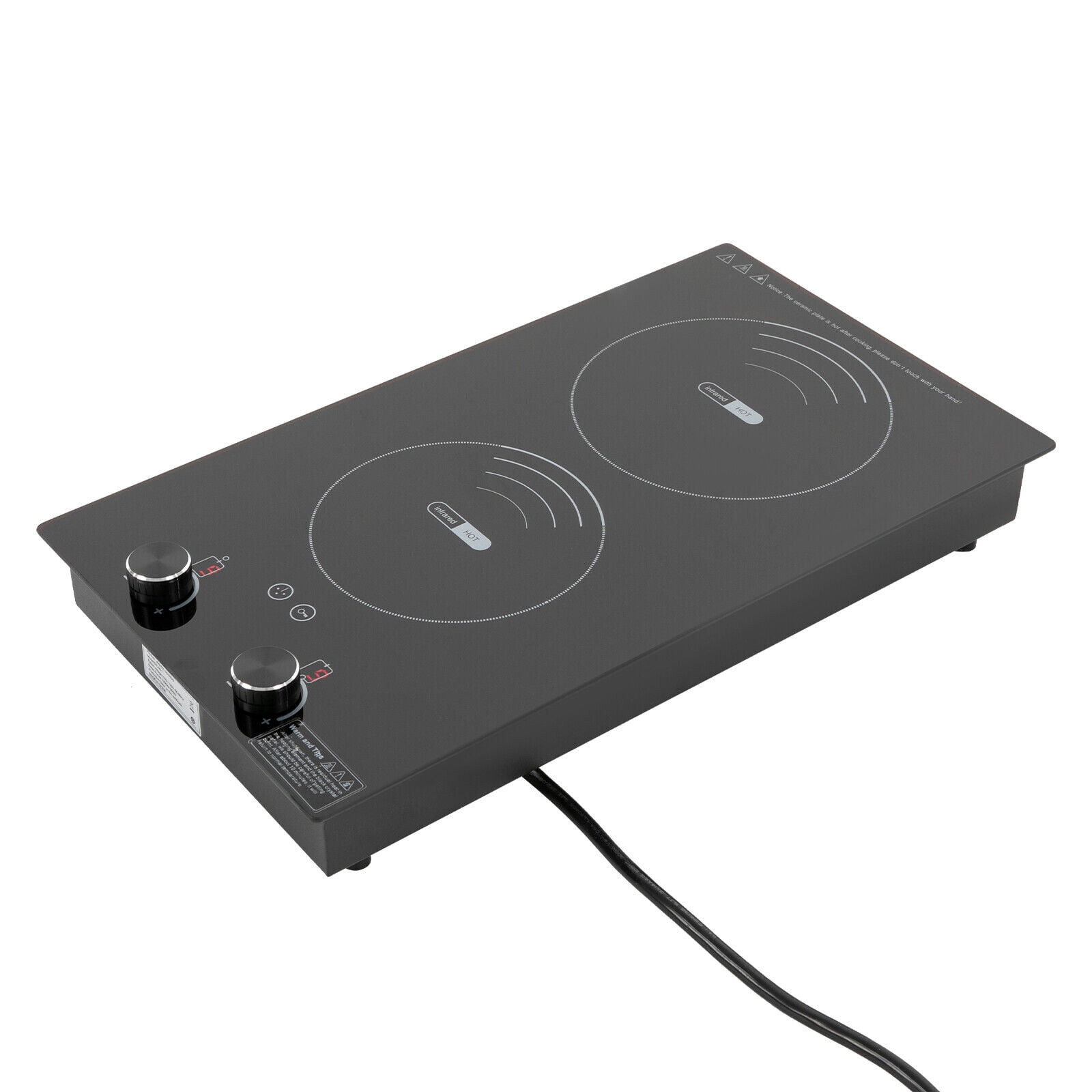 Electric Hob Cook Top Stove 110V Cooktop 2 Burners Ceramic Cooktop