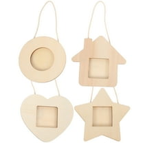 Wooden Picture Frame Ornaments for Decoration Creative DIY Craft Assorted Color 2 Sets